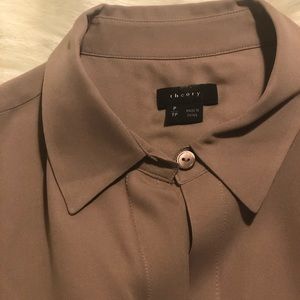 Theory dusty rose silk sleeveless blouse xs